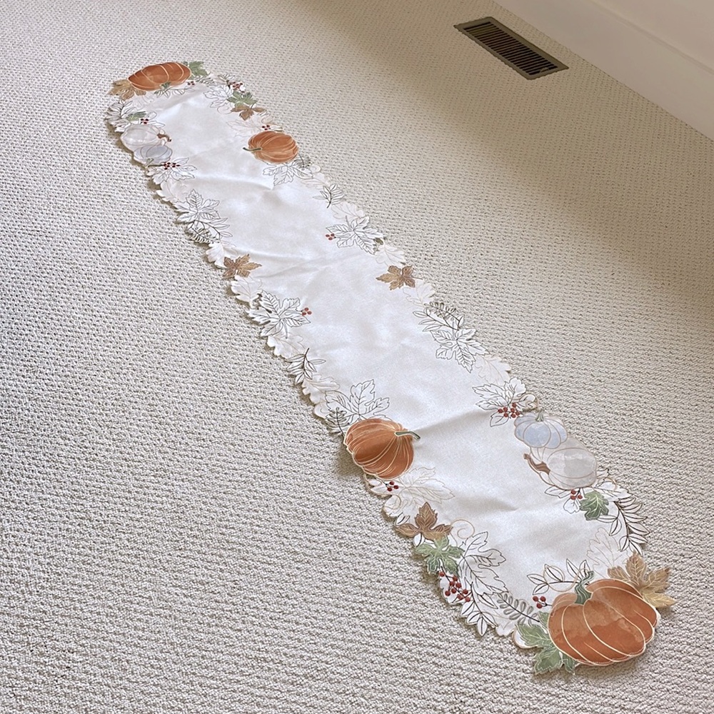 Fall pumpkin table runner- not used. 70”